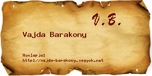 Vajda Barakony névjegykártya